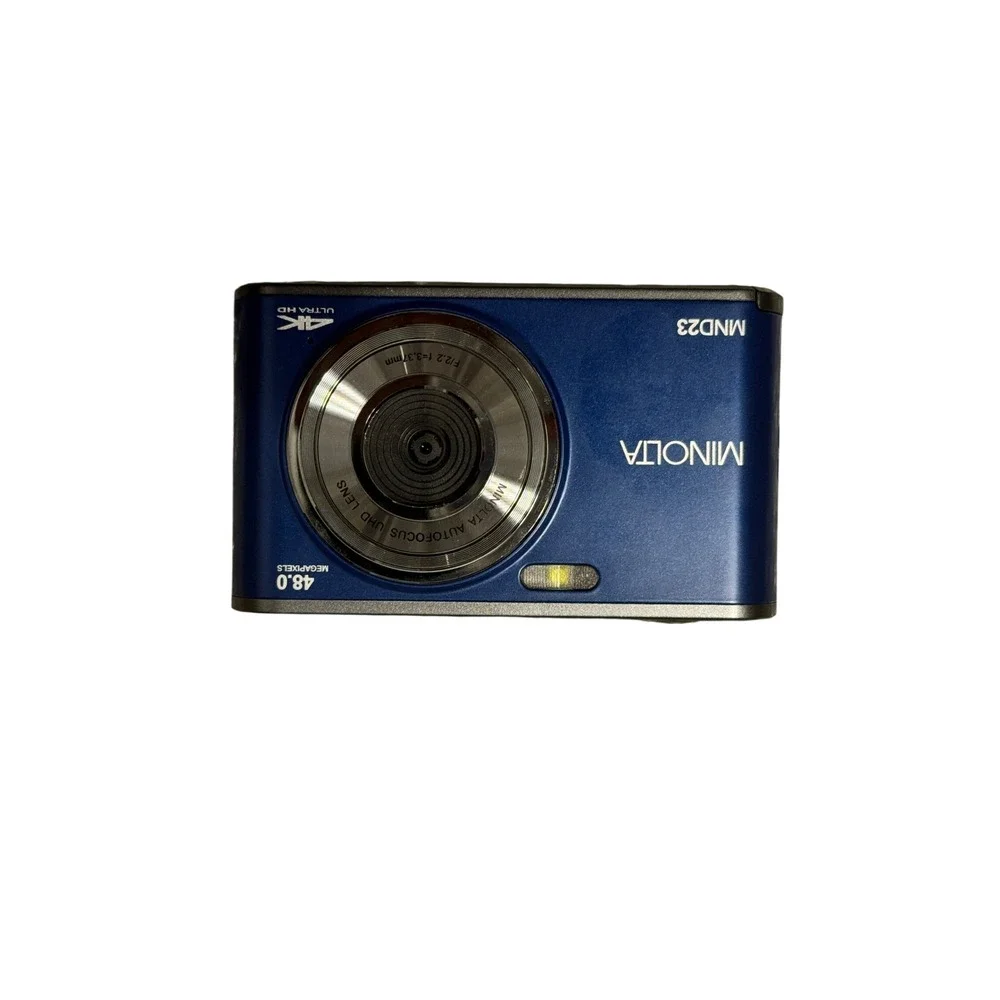 Minolta MND23 48MP Digital Camera 4K Ultra HD Selfie Lens Blue 32GB Open Box